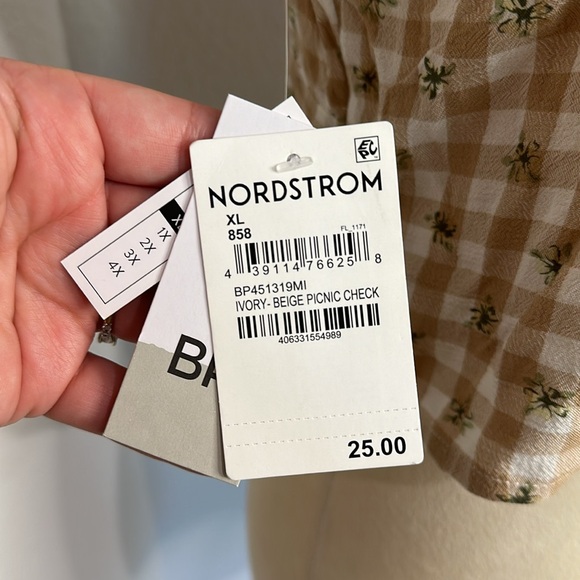 NWT Nordstrom BP Picnic Check Crop Top Boho - Picture 10 of 11
